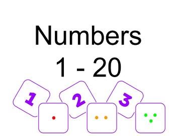 Numbers 1–20 Dot Representation & Number Words – Intervention & Special Ed