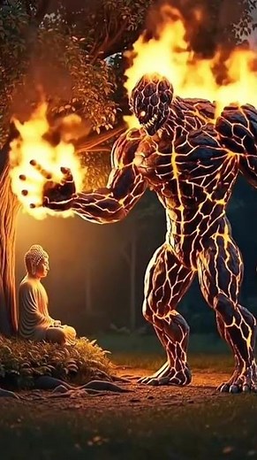 Giant Lava Monster vs. Inner Peace 🌋🙏 #buddha
