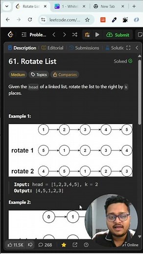 Leetcode 61 : Rotate List Right by k steps