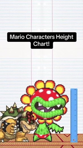 Super Mario characters from Shortest to Tallest! Mario height chart! #animationrewind #cartoonfightclub #mario #mariokart #nintendo #heightdifference #luigi #bowser #mariobros #mariomovie