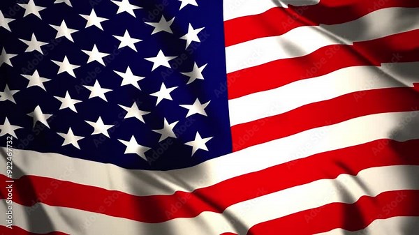 USA Flag, Flag Flying Video, Animation American Flag Video, Waving USA Flag Animation, 3D American Flag Animation Background, Animation American Flag Stock Video