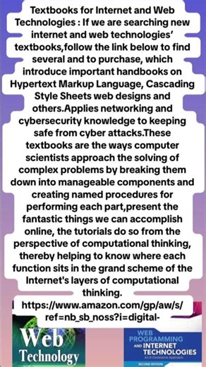 Textbooks for Internet and Web Technologies