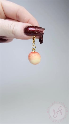Handmade Peach Bag Charm: Kawaii Pastel Purse Accessory