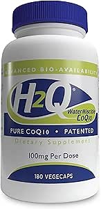 H2Q CoQ-10 with 8X Higher Absorption Over The Standard Q-10 | Clinically Studied | Cardiovascular and Mitochondria Function Support | Vegan Certified | Non-GMO by Health Thru Nutrition (Pack of 180)