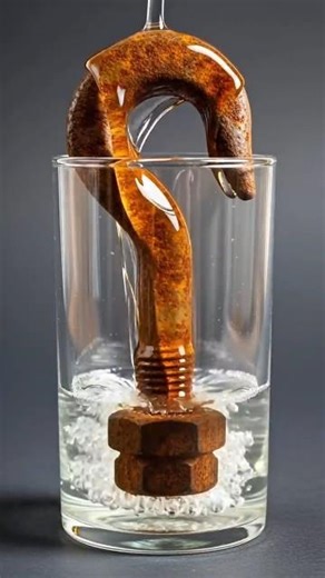 Hook Bolt Acid Bath — Most Satisfying Rust Removal Video #hookbolt #acid #rust #rustremoval