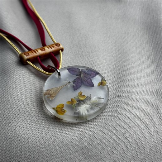 One of a Kind Handmade Epoxy Flower Necklace With Real Dried Flowers, Minimal Jewelry Gift - Etsy