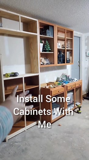 Install base cabinets with me! Here are some detailed instructions for how to install cabinets yourself. It's easier than you think! Hit follow to see the DIY countertop next...and don't forget to cone back to see the whole project finished! | Anna Michelle Carter | DIY and Design | Home