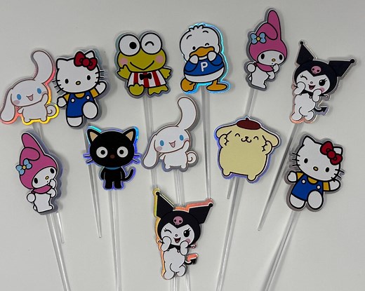 Hello Kitty Cupcake Toppers: Birthday Party Decorations, Set of 12 - Etsy