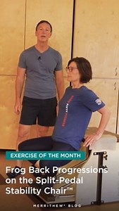 Exercise of the Month: Frog Back Progressions on the Split-Pedal Stability Chair™ Postural changes don’t happen overnight, and recovery takes time. In this month’s featured exercise, Merrithew® Lead Instructor Trainer Patrick Przyborowski shares a targeted two-part progression on the Split-Pedal Stability Chair™ designed to address forward head posture, rounded shoulders, and tight hips. Patrick specializes in working with active aging clients and developed this sequence to support common postur