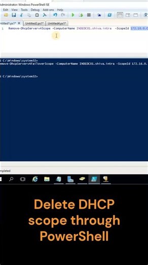 Delete DHCP scope through PowerShell#techvideo #powershell