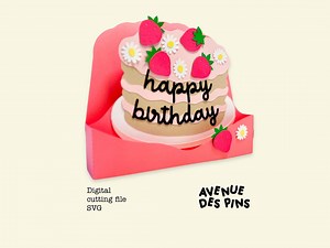 Happy Birthday Pop up Card SVG With Cake 3D DIY Birthday Card Cut File for Cricut and Silhouette Digital Download - Etsy