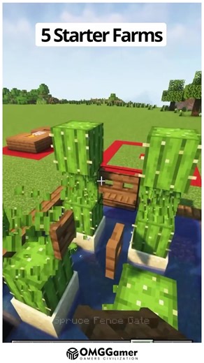 OMGGamer on Instagram: "🌾💧 5 Easy Minecraft Starter Farms 🌿✨ Kickstart your survival world with 5 simple farms from auto wheat and carrot plots to mob drops and fuel setups! These builds need minimal redstone, save tons of time, and keep your base running smoothly from day one. 🚜🔥 #MinecraftFarms #MinecraftSurvivalBuilds #MinecraftStarterBase #MinecraftEasyBuilds #MinecraftFarming #MinecraftBuildIdeas #MinecraftInspiration"