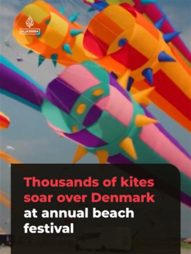 Roughly 25,000 kites flew over the Danish island of Fano for its annual International Kite Fliers Meeting, where 5,000 enthusiasts from 26 different countries gathered to take part in the festivities. . Organisers say it’s the world’s largest kite festival.