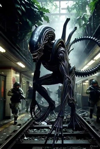 The Queen is blind #video #ai #action #horror #military #alien #xenomorph