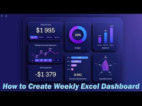 How to Make Weekly Excel Dashboard for Personal Finance Income and Expense Analysis