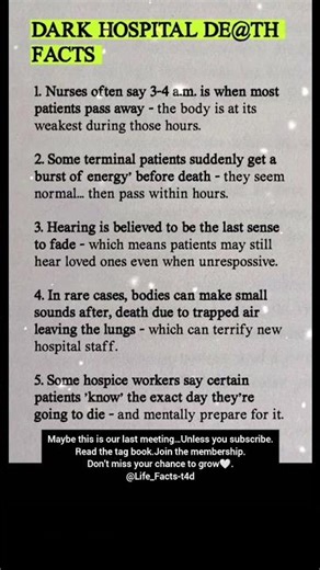 Dark Hospital Death Facts #shorts