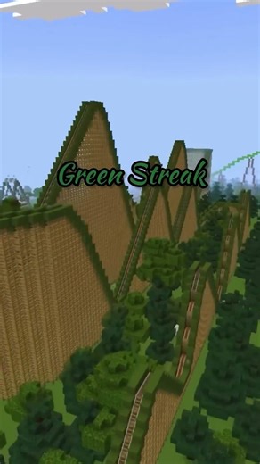 Wooden Minecraft Rollercoaster: Firebird vs Green Streak #shorts #minecraft #rollercoaster
