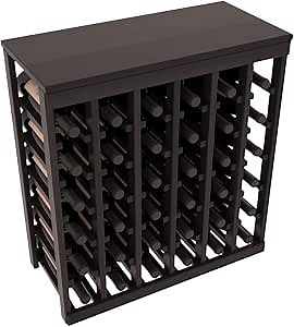 Wine Racks America Redwood 36 Bottle Table Top. Walnut Stain + Satin Finish