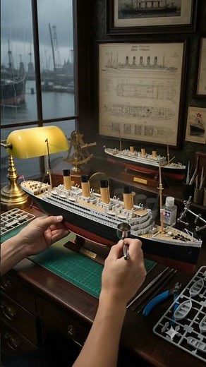 Building the RMS Titanic 1/350 Scale Model Kit | Unbox to Display in 40 Seconds 🚢🎨