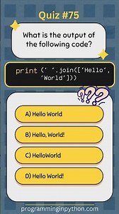Python Quiz 75 - What's the Answer? - Quiz #75 #python #shorts #quiz #codingchallenge