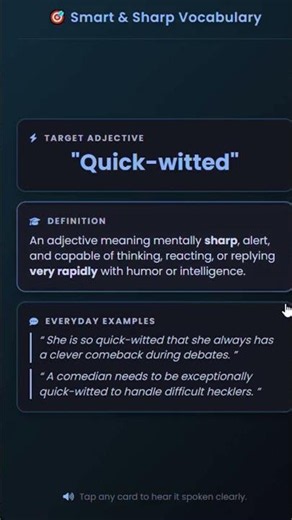 Quick-Witted Meaning in English | How to Describe Someone Who Thinks Fast