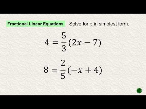 Solving Linear Equations - Fractional