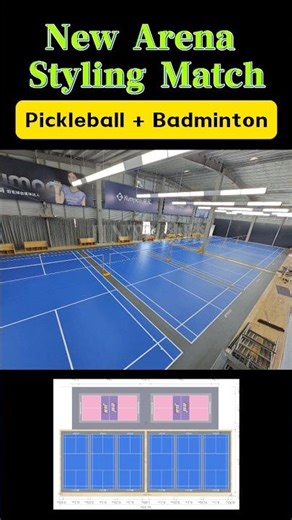 New combination of the stadium: badminton court + pickleball field! #sportsflooring #badminton