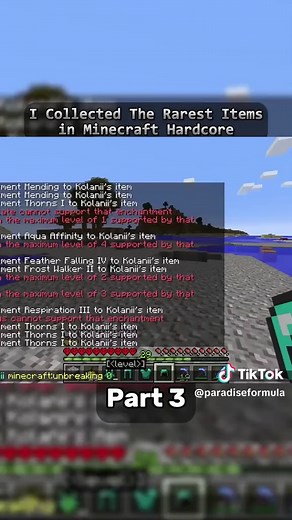 Collecting Rare Items in Minecraft Hardcore