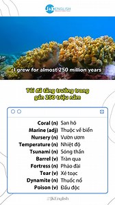2.8K views · 28 reactions | I'm coral. Do you realize that ¼ of all marine life depends on me? #jkenglish #happyclass #learnenglish #hoctienganh | J&K English | Facebook