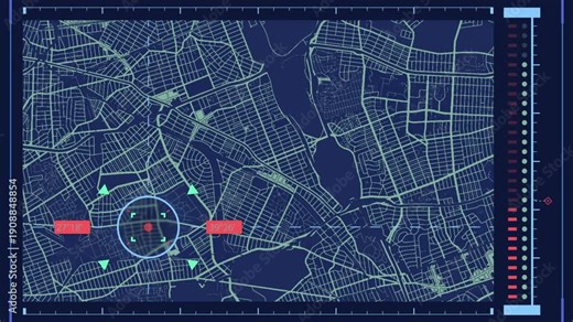 Tactical operation command center displaying strategic target locations on a digital city map interface.