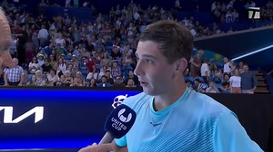 INTERVIEW: Alexander Shevchenko speaks after scoring upset win over Stefanos Tsitsipas at United Cup