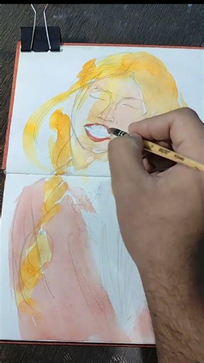 learn how to draw a face with the help of watercolors and learn flow and flow watercolor method