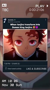 when tanjiro transform into demon king tanjiro #anime #animelovers #demonslayer