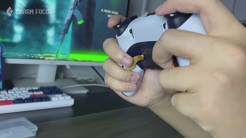 Metal Thumbsticks & Back Paddles for PS5 Edge Controller, Analog Thumb Sticks Caps Replacement Kit for PS5 Dual Sense Edge Stick Module, 6 Joysticks, 4 Back Buttons, Silver