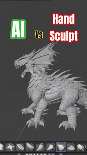 AI vs Hand Sculpt 🐉🖌️