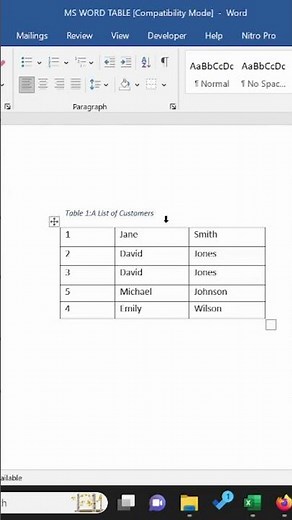 How to Add a Caption to a Table in Microsoft Word #mswordtable #table #microsoft