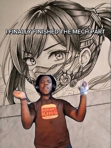 Drawing a Mechanical Cyborg Anime Girl | Satisfying Art Progress