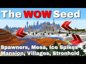 Best Minecraft Seeds: Villages EVERYWHERE plus GREAT Spawn Location with MESA & Ice Spikes (2020)