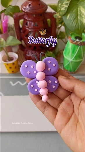 How to Make a Butterfly with Clay | DIY Clay Butterfly 🦋 #clayart #miniatureclay #diyclay #shorts