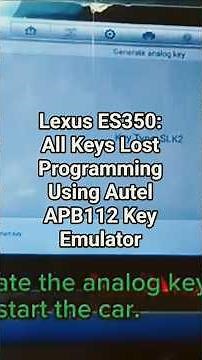 How to Use Autel APB112 Key Emulator For All Keys Lost Programming on Lexus ES350