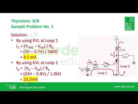 Thyristors: Silicon Controlled Rectifier SCR - Application and Solution to Sample Problems