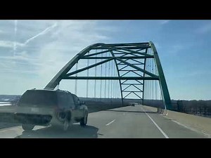 Crossing the Dubuque–Wisconsin Bridge over Mississippi River