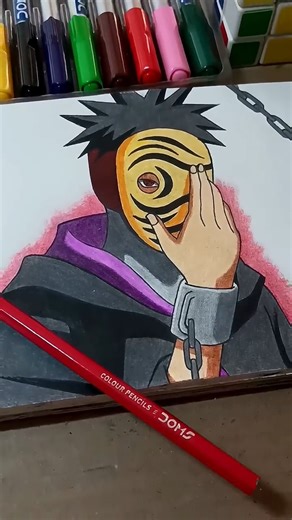 Drawing of character O:- "Obito Uchiha"💔||Naruto:Shippuden||Part:-15#shorts #obito #doms #yt