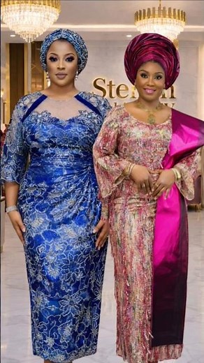 Breathtaking Blue Lace Gown & Magenta Iro and Buba Styles ✨ #shorts