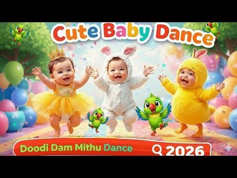 Dudi Dam Mithu Mithu | BouncyBaby Kids Song | Colorful Parrot Dance | Nursery Rhyme