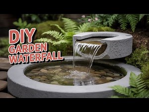 How To Make A Mini Concrete Waterfalls At Home Garden | How To Build A DIY Mini Concrete Fountain
