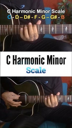C Harmonic Minor Scale | Guitar Scales for Beginners | Guitar Theory with Aman Verma #learnguitar