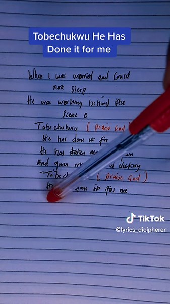 Tobechukwu: He Has Done It for Me - Gospel Song