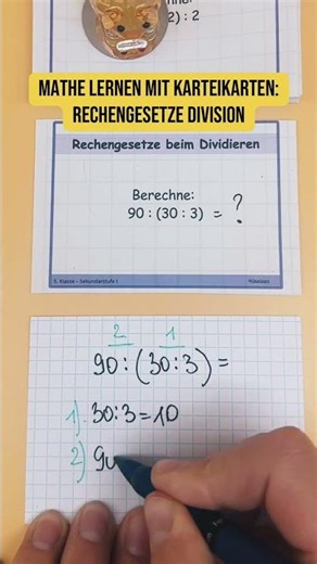 Mathe lernen mit Karteikarten – einfach erklärt.👉 clearlearn.etsy.com #mathe #division #lernen