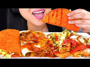 ASMR CHEESY NACHO FRIES, CRUNCHY TACO & BURRITO MUKBANG | ASMR Phan